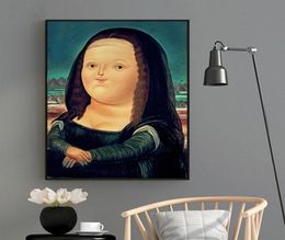 Мультяшные забавные постеры с изображением Моны Лизы, знаменитые картины маслом на холсте, милые настенные художественные фотографии Моны Лизы да Винчи для гостиной6044977