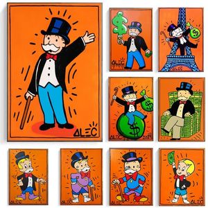 Cartoon Gentleman Rich Man Alec Monopoly Posters en Prints Canvas Schilderijen Wall Art Pictures voor Woonkamer Home Decoratie Cua250s