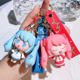 Cartoon Mädchen Hatsune Miku Puppe Schlüsselanhänger Tasche Anhänger Auto Schlüsselanhänger Geschenk Großhandel