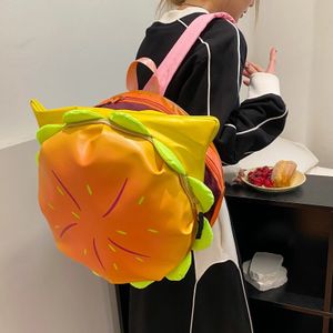 Cartoon hamburger sac à dos grande capacité sac multicouche sac extérieur école imperméable parent enfant drôle de Noël cadeau 240407