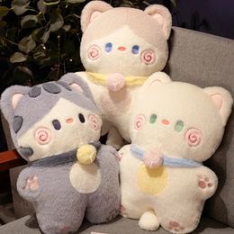 Cartoon abrazando gato juguete esponjoso lindos animales de peluche almohada de peluches suaves muñeca para niñas para bebés decoración del asiento para el auto para el auto 240507