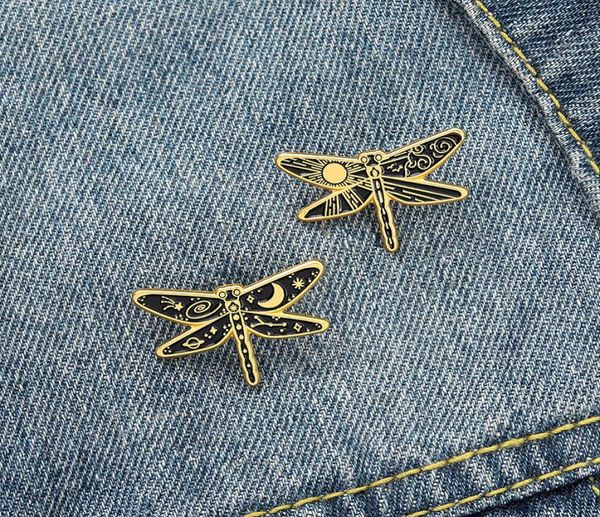 Dessin animé des insectes libellules Broche Sun Moon Star Paint Épingles d'animaux pour femmes Sacs de jupe en alliage Badge Bijoux Accessori4621181