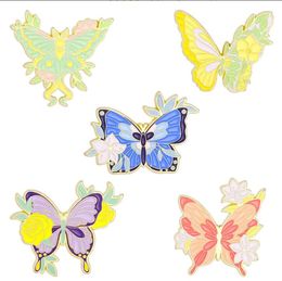 Broches de bijoux de dessin animé Broche de papillon de papillon Flower Brooch Metal Badge Pin
