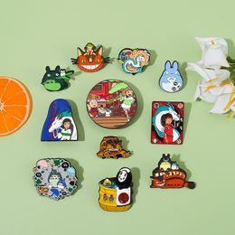 Broches de joyería de dibujos animados, Serie de cómic japonés, broche de pintura de aleación, pin con placa de metal