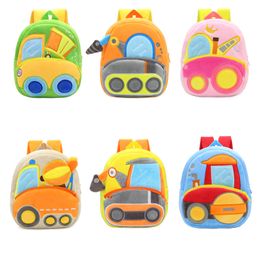 Cartoon Kids pluche rugzakken Mini Kindergarten Schooltas Plush Excavator Backpack Children School Tassen Girls Boys Backpack