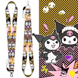 Cartoon Kuromi Melody mobiele telefoon riem geweven riem hanger schattige sleutelhanger lange riem afneembare decoratie