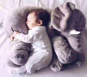 Dessin animé grand éléphant en peluche jouet enfants dormir dos coussin en peluche oreiller éléphant poupée bébé poupée cadeau d'anniversaire pour les enfants 7724450