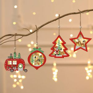 Cartoon Light Wood Christmas Tree hangt kerstdecoraties Star Trees Feestelijke Xmas Home Decor Will en Sandy Drop Ship