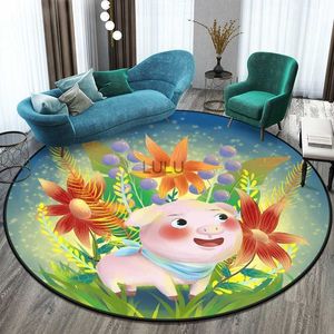 Cartoon Mooie 12 Chinese Zodiac ronde tapijt vloermat gebied tapijt woonkamer tapijt wasruimte vloermat kamer decor geschenken HKD230901