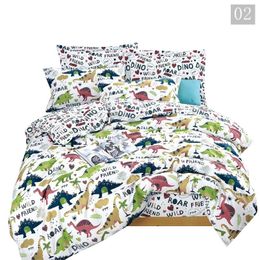 Juegos de cama de lujo de dibujos animados para niños de un solo tamaño para Gilr Boys Funda nórdica Niños Juego de ropa de cama para bebés Ropa de cama para niños Dinosaurio 201119