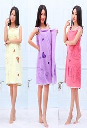 Cartoon Magic Bath Towels Lady Girls Spa Shower Wearable Spoing Microfibre Absorbant Fast Drying Body Wrap Robe Bathrobes To1086166