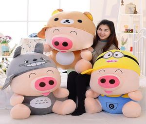 Dessin animé Mcdull cochon en peluche transformé en ours détendu miniontotoro doux oreiller jouet cadeau d'anniversaire 9794437