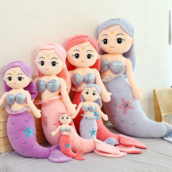 dessin animé sirène en peluche poupée kawaii jouets en peluche bébé enfants enfants peluche sirène en peluche poupée cadeau d'anniversaire de noël 5574 Q2