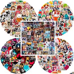 Cartoon Movie Stickers 48 50 60 100 PCS Comic One Piece Manga ITI Pter Lage Lage Skateboard Téléphone Sticker Sticker Toy Set Anot DHS0J