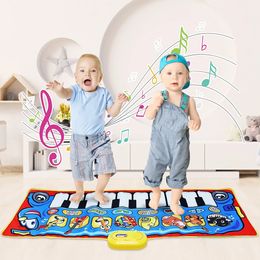 Tapete musical de dibujos animados Teclado Piano Play Mat Instrumentos Sonidos Inteligencia Desarrollo de juguetes musicales Montessori Juguetes Regalo para niños 240226