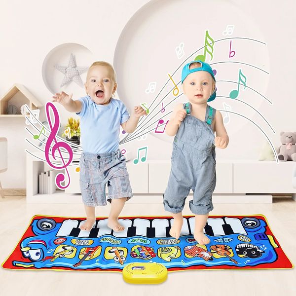 Tapis musical de bande dessinée clavier piano tapis de jeu instruments sons intelligence développement jouets musicaux jouets Montessori enfants cadeau 240226