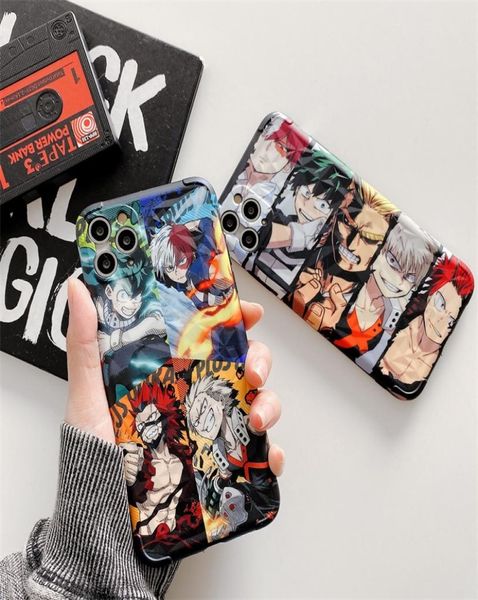 Cartoon My Hero of the Academy Anime Todoroki Téléphone Couverture du boîtier pour iPhone 8 7 Plus X XS Max SE2 XR 11 12 Pro Max Diamond Pattern7584434