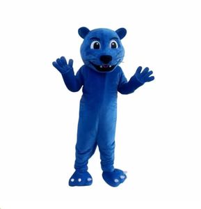 Dessin animé nouveau Costume de mascotte de Lion de panthère bleue professionnelle Costumes de mascotte de fête unisexe adultes