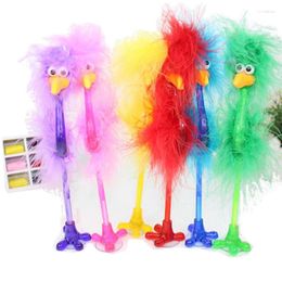 Cartoon Ostrich Shape Ballpoint Pen de 0.7 mm Blue Ink Creative Feather Feather Office de estudiantes escribiendo suministros de papelería