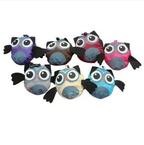 Sac de courses en forme de hibou de dessin animé, sacs d'épicerie pliables, fourre-tout en forme de hibou, sac de rangement réutilisable et étanche, organisation de cuisine U0216