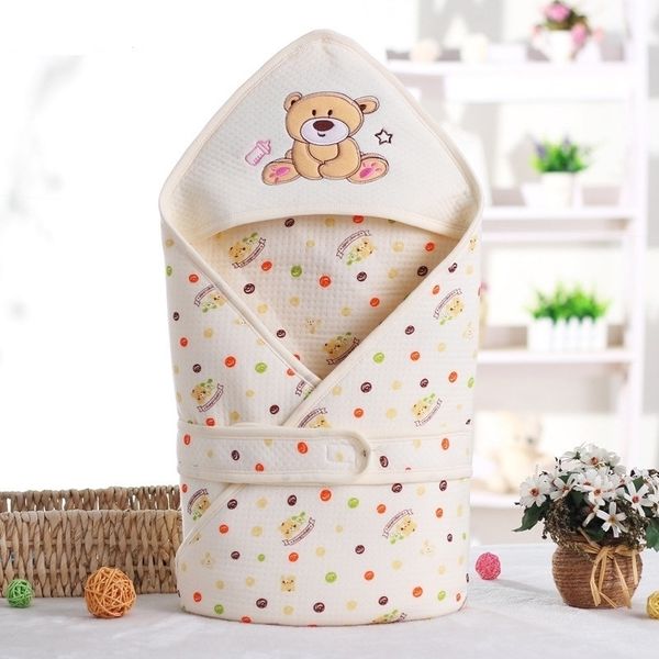 Enveloppes de panda de bande dessinée pour les nouveau-nés Wrap Couverture emmailloter coton bébé sac de couchage 3 couleurs infantile Sleepsacks 80 * 80 cm 210309