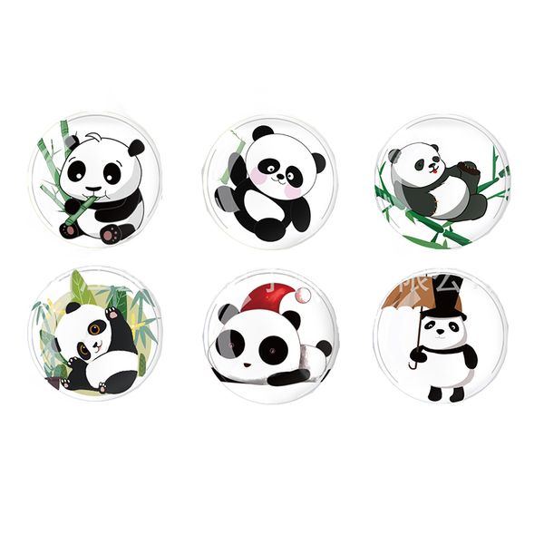 Dessin animé Panda bâton magnétique cristal verre aimants pour réfrigérateur maison réfrigérateur décoration autocollants 30MM