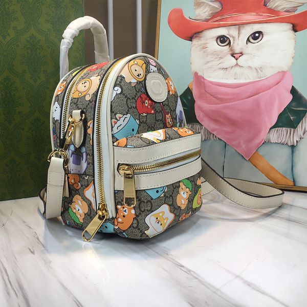 Cartoon Match Mini Size School Lady Casual Travel Sac Qualité Femmes Small Designer Sac Fashion Canvas Cuir en cuir Fonction