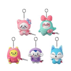 Cartoon hanger mode kleine hete pluche sleutelhanger tas schattig speelgoedgroep hart meisje dames dier Koreaans Xjduh