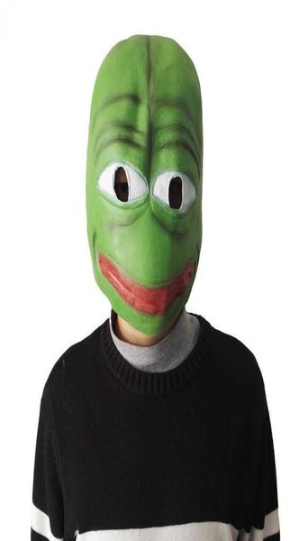 Máscara de látex de dibujos animados Pepe The Sad Frog, venta de máscara de carnaval de cabeza completa realista, celebraciones, fiesta, Cosplay Y09139389995