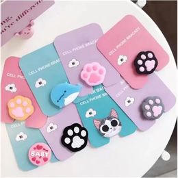 Cartoon Telefoonhouders Grip Cute Animal Finger Stand Universele opvouwbare houder voor mobiele telefoons