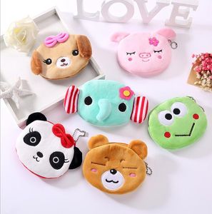 Cartoon pluche schattige portemonnee kinderen portemonnee pluche fuzzy ronde verandering portemonnee baby meisjes rits pocket student kinderen mini tas