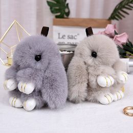 Dessin animé en peluche lapin porte-clés imitation vison matériel avec lapin mort porte-clés petit lapin porte-clés sac pendentif ornements