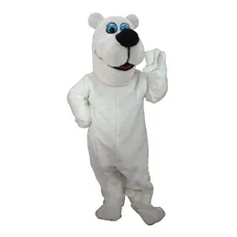 Costume de mascotte d'ours polaire de dessin animé, couvre-chef de marionnette de Panda blanc, vêtements de personnage d'anime, robe fantaisie, costume de défilé d'halloween personnalisé