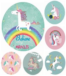 Cartoon Pony Round Chiffon Unicorn Strand handdoeken Handdoeken Picknick Deken Deken Strand Cover Dwel Zwemmen SHAWL MAT V34634818