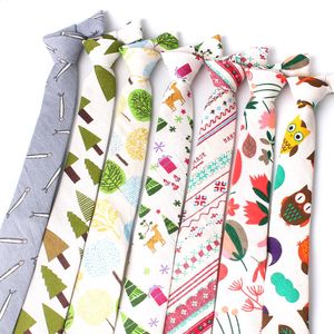 Corbata con estampado de dibujos animados para hombres y mujeres, corbatas casuales de boda con cuello ajustado, trajes clásicos, corbatas delgadas de lino y algodón