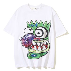 Dessin animé imprimé Hip Hop T-shirt hommes femmes été blanc coton t-shirts vêtements de rue