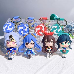 Porte-clés de dessin animé Q Version Genshin Impact Yuanshen, 12 porte-clés de déesse mignons, poupée de dessin animé, pendentif pour amoureux