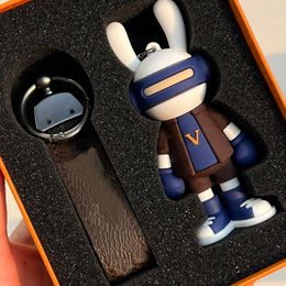 Dessin animé lapin imprimé porte-clés mode Figure poupée décoration à la mode ornements magnifiques porte-clés de haute qualité sac à dos porte-clés pendentif