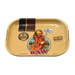 Cartoon RAW Metal Tabak Rolling Tray Rookaccessoires 40 Stijlen 180*140mm Sigarettentrays Messing Plaat Kruid Handroller Roll Case Roller Grinder