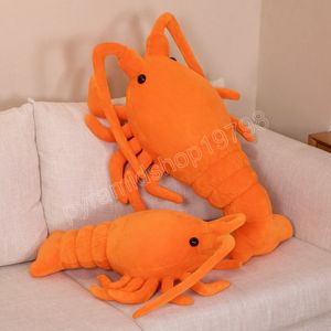 Dessin animé Red homard en peluche jouets animaux en peluche crevettes réalistes éreintes de poisson poupée soft drôle d'oreiller d'anniversaire cadeaux pour gamin bébé