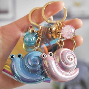 Dessin animé résine série mignon escargot créatif keychain mobile sac de téléphone petit pendentif unisexe voiture keychain bijoux cadeau en gros G1019