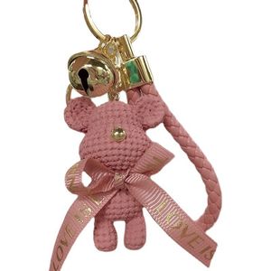 Cartoon resin wool bear figure car keychain Fashion cute bear doll bag pendant Creative gift couple student gift