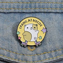 Cartoon Rock Skating Dog email Pinnen I Discos bij paniekbroches Rapel Badges grappige schattige sieraden accessoires Backpack kleding Pin