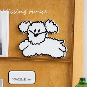 Dessin animé en cours d'exécution chien horloge murale dessin animé acrylique mode montres salon décor à la maison enfants cadeau 240327