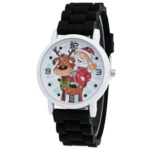 Dessin animé père noël et renne modèle bracelet en Silicone montre mignon enfant montre mode enfants montre à Quartz