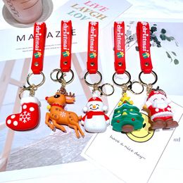 Cartoon Kerstman Sleutelhanger Kerst Creatieve Auto Sleutelhanger Kerstboom Tas Hanger Klein Cadeau