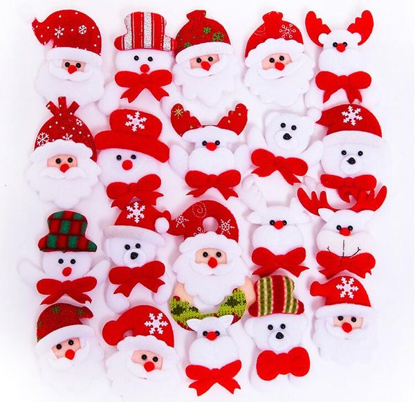 Dibujos Animados Santa Claus LED parpadeante broche brillante Pins niños iluminan insignia juguetes regalo brillo suministros de fiesta Navidad