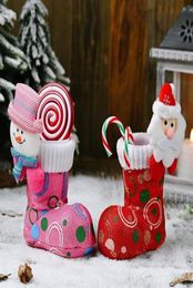 Cartoon Santa Snowman Head Boots Christmas Boots Kids Garny Gift Bag Año Nuevo en casa Decoraciones de árboles de navidad Postings233s7408473