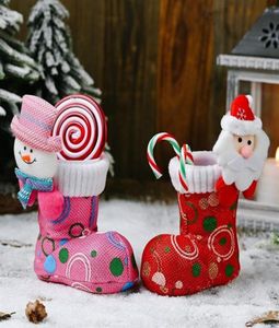 Dessin animé Santa Snowman Head Boots Christmas Both