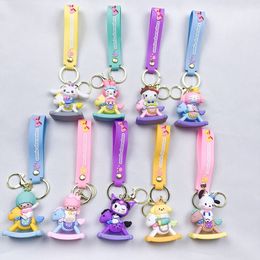 Cartoon Shake Music Sanli Gulou Kuromi Hanger Leuke Pudding Hond Paar Sleutelhanger Hanger Auto Sleutelhanger Groothandel